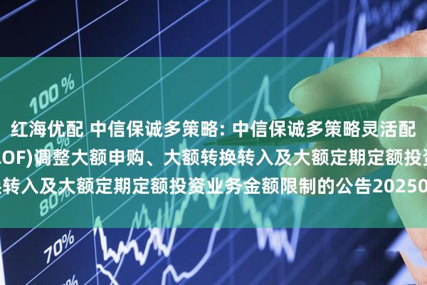 红海优配 中信保诚多策略: 中信保诚多策略灵活配置混合型证券投资基金(LOF)调整大额申购、大额转换转入及大额定期定额投资业务金额限制的公告20250905